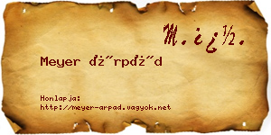 Meyer Árpád névjegykártya